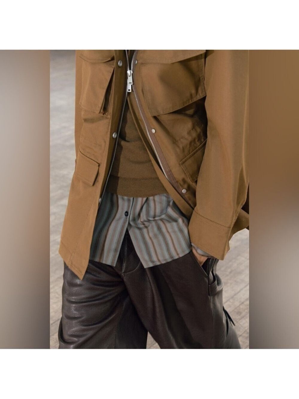 NWOT ZARA COLLECTION Pocket Jacket Water Repellent Barn/Utility Jacket Size M - Picture 8 of 16